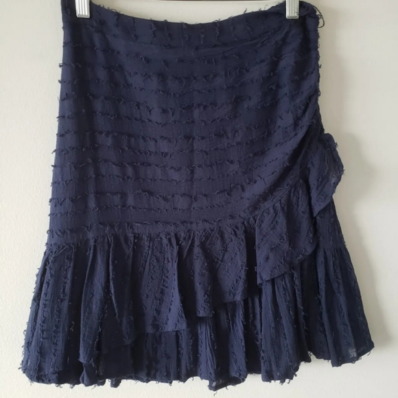 💕 moon river navy blue ruffle skirt size small 💙 - Picture 3 of 4